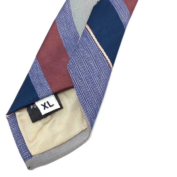 Vintage Givenchy Monsieur Tie. Blue/Burgundy/Pink Diagonal Stripes .Silk blend. - Picture 9 of 10